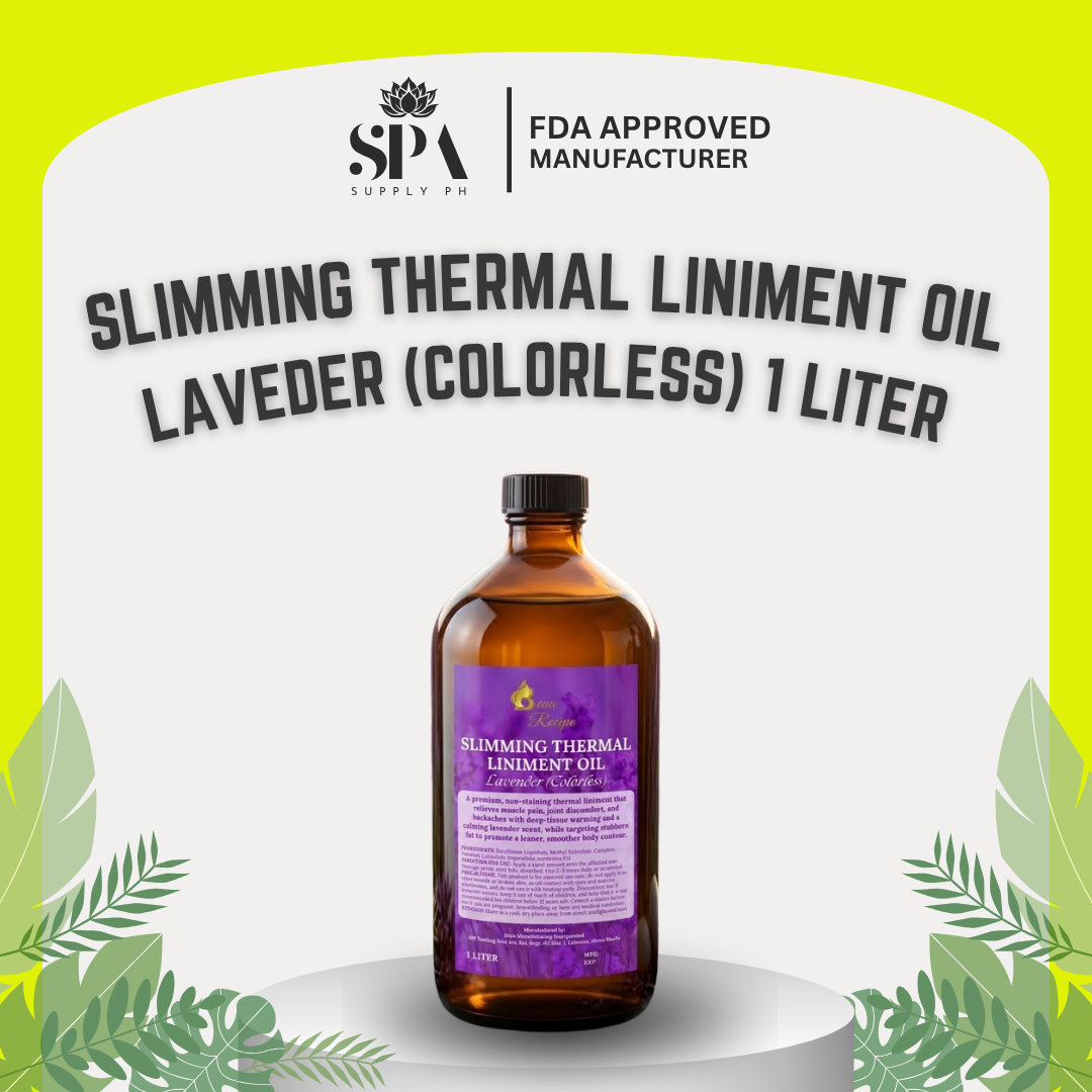 Correct photo - Slimming Thermal Liniment Oil Lavender Colorless - SLIMMING THERMAL LINIMENT OIL LAVENDER 1L_